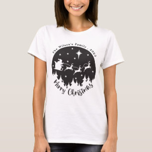 Camiseta Simples Natal preto e branco moderno