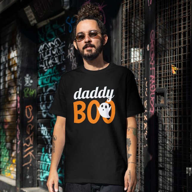 Camiseta Simples Pai de Halloween Boo Spooky Ghost (Criador carregado)