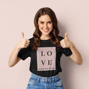 Camiseta Simples, preto e cor-de-rosa  Deixar que o nosso v