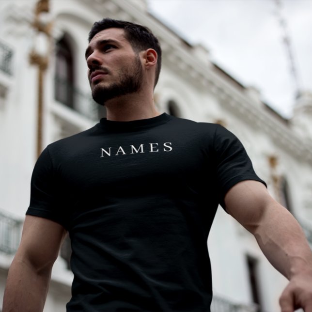 Camiseta Simples Preto Personalizado Adicionar Seu Nome Ele (Criador carregado)