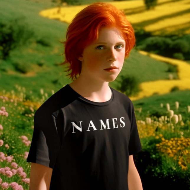 Camiseta Simples Preto Personalizado Adicionar Seu Nome Ele (Criador carregado)