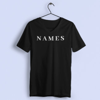 Camiseta Simples Preto Personalizado Adicionar Seu Nome Ele