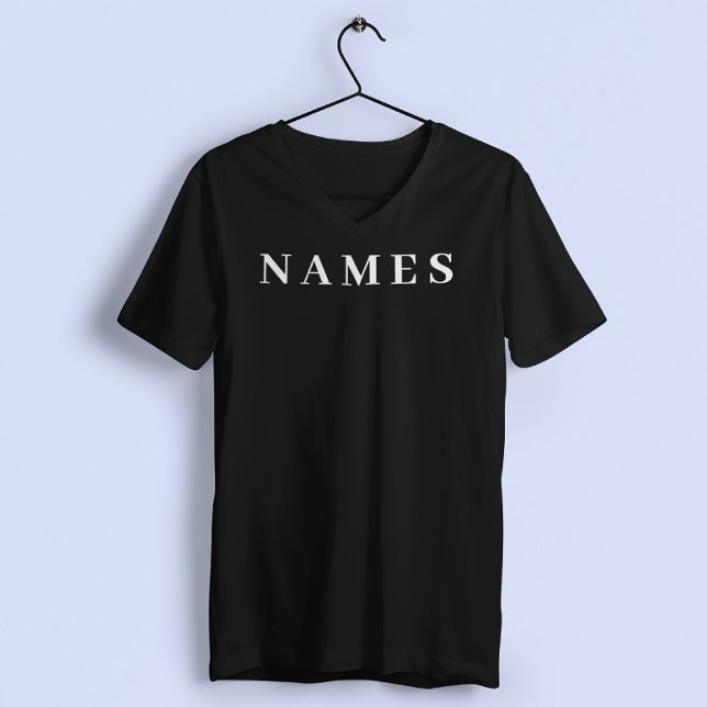 Camiseta Simples Preto Personalizado Adicionar Seu Nome Ele (Criador carregado)