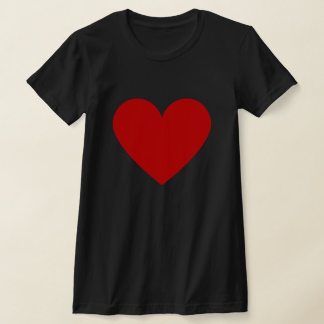 Camiseta Simples Red Heart Modern Love Black Womens T Shirt (Postura )
