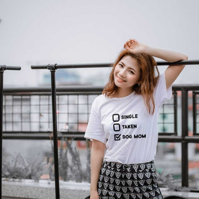Camiseta Simples Solteiro Engraçado, Tirada, Cachorro-Mãe B (Criador carregado)