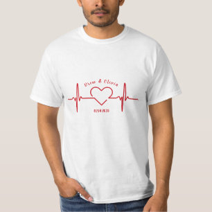 Camiseta Simples Vermelho e Tipográfico, Dia de os namorado