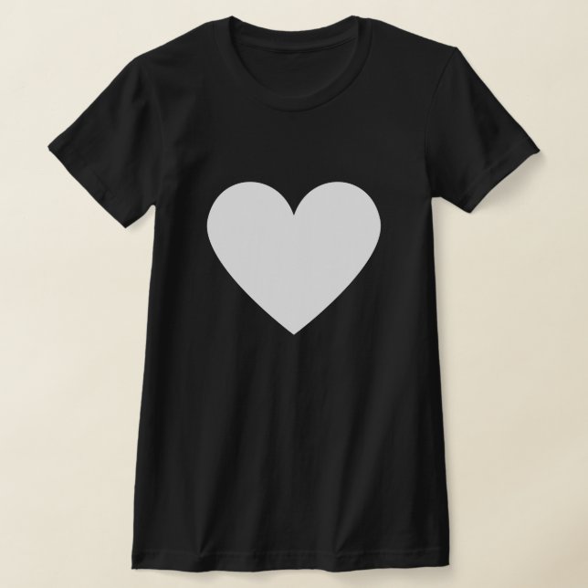 Camiseta Simples White Heart Modern Love Black Woman T Shir (Postura )