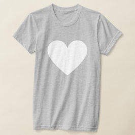 Camiseta Simples White Heart Modern Love Cinzas Womans T-Sh