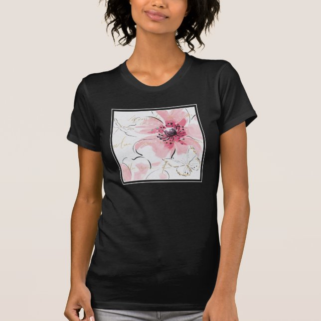 Camiseta Simplesmente aguarela do rosa | floral (Frente)