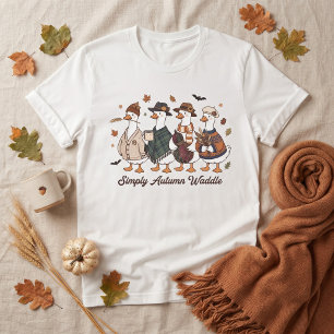 Camiseta Simplesmente Caminhada de Outono Patos Caem