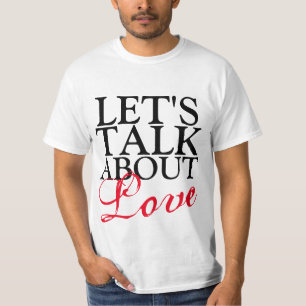 Camiseta Simplesmente design de texto "FALAR SOBRE O AMOR"