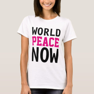 Camiseta Simplesmente design de texto "PAZ MUNDIAL AGORA"