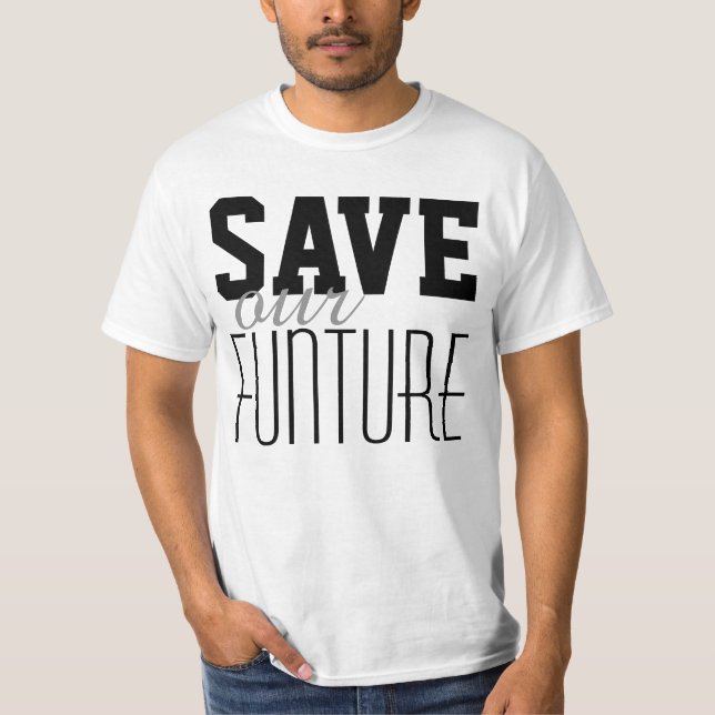 Camiseta Simplesmente design de texto "SALVE nossa FUNÇÃO" (Frente)