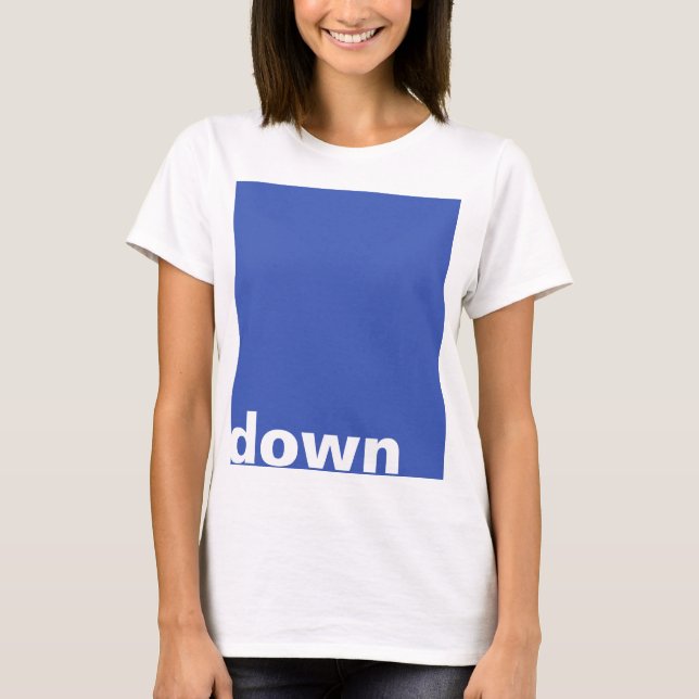 Camiseta Simplesmente design "retângulo azul para baixo" +  (Frente)