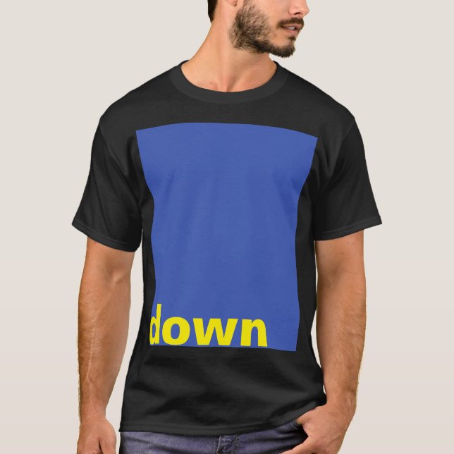 Camiseta Simplesmente design "retângulo azul para baixo" +  (Frente)