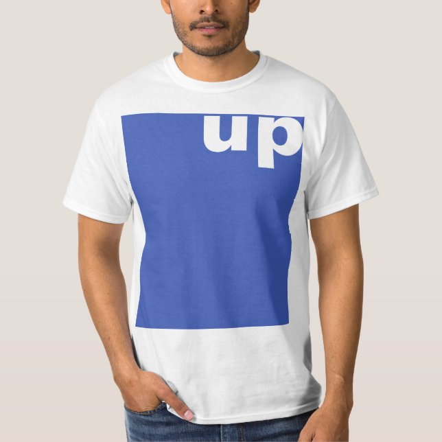 Camiseta Simplesmente design "retângulo azul para cima" + s (Frente)