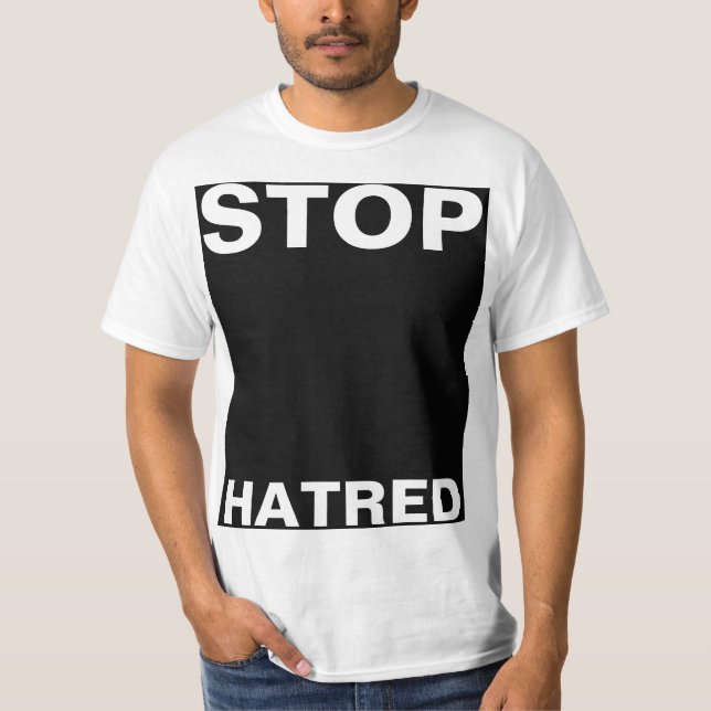 Camiseta Simplesmente design "retângulo preto PARADO ODIADO (Frente)