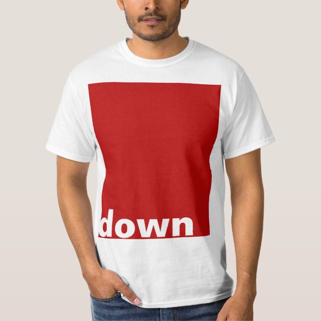 Camiseta Simplesmente design retângulo vermelho para baixo  (Frente)
