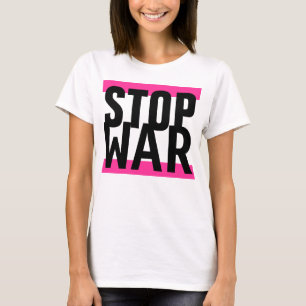 Camiseta Simplesmente design "stripes rosa pink STOP WAR"