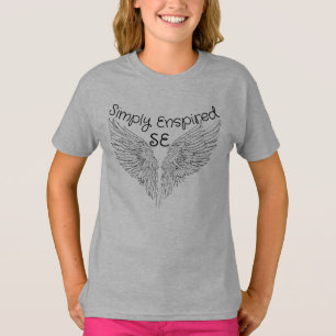 Camiseta Simplesmente Encantada Ornamentado Angel Wing Girl