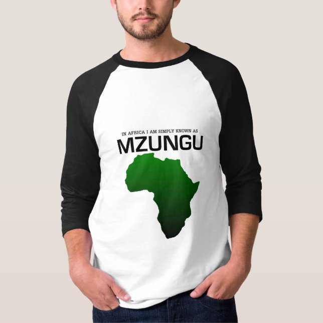 Camiseta simplesmente mzungu (Frente)