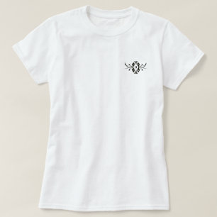 Camiseta Simplicidade Chic: Monograma Personalizado de Arco