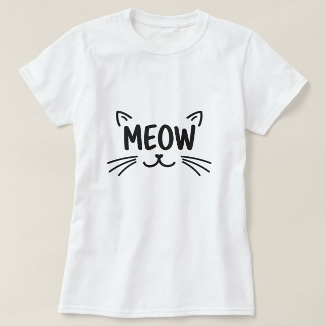 Camiseta Simply Meow Cute Cat Face for Feline (Frente do Design)