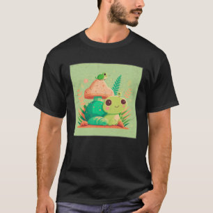 Camiseta Simulação de Sapo Bonito Ilustração de Shell Amigo