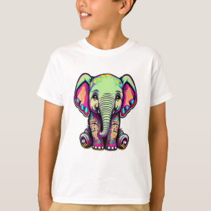 Camiseta Simulação digital do lindo bebê elefante