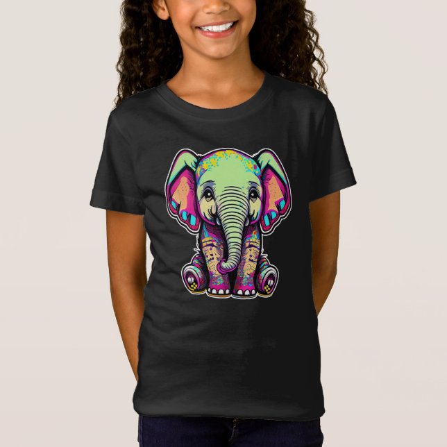 Camiseta Simulação digital do lindo bebê elefante (Frente)