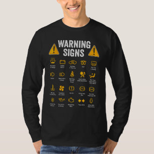 Camiseta Sinais de Aviso de Condução Driver Mecânico Automá