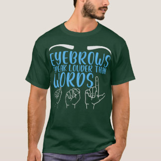 Camiseta Sinais de ortografia digital vocabulário ASL vocab