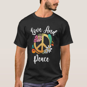 Camiseta Sinais De Paz E Amor Com Flores 2