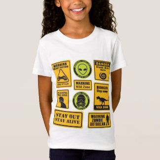 Camiseta Sinais de Zona de Perigo Engraçados I Kids Adventu