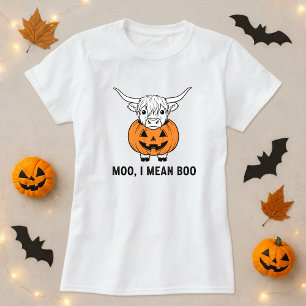 Camiseta Sinais Engraçados Tee; Vaca e Pumpkin Pun