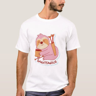 CAMISETA SINAIS ZODIÁTICOS COM ALTURAS E SAGITÁRIOS DE CAFÉ