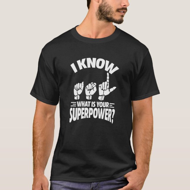 Camiseta Sinal americano Asl - Sinal de dedo (Frente)