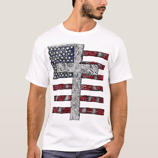 Camiseta Sinal americano cruzando T-Shirt (Frente)