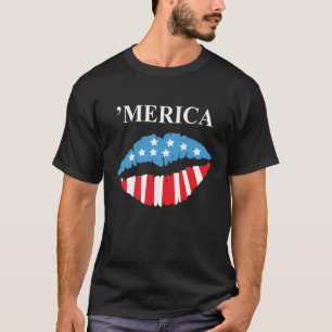 Camiseta Sinal americano Sapo-batom 4 de julho C