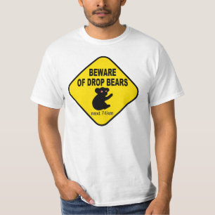 Camiseta Sinal australiano engraçado. Beware dos ursos da