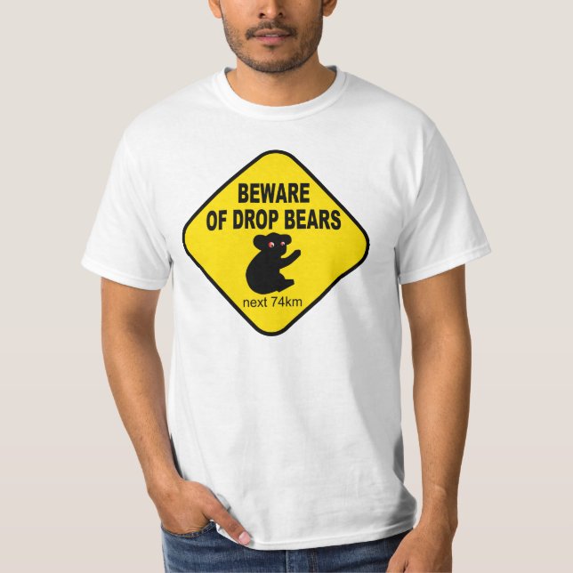 Camiseta Sinal australiano engraçado. Beware dos ursos da (Frente)