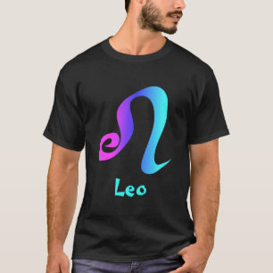 Camiseta Sinal azul magenta do zodíaco do Aqua de Leo