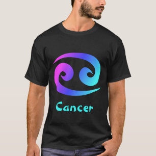 Camiseta Sinal azul magenta do zodíaco do Aqua do cancer