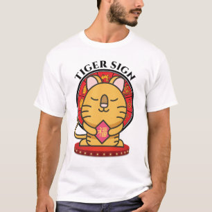 Camiseta Sinal branco chinês Tigre
