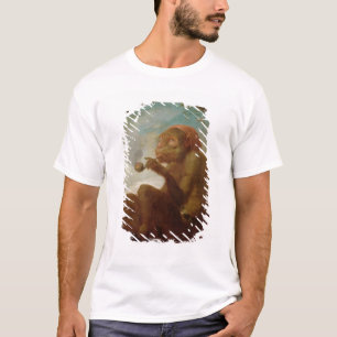 Camiseta Sinal com um macaco que fuma uma tubulação