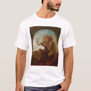 Camiseta Sinal com um macaco que fuma uma tubulação