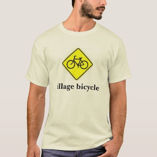 Camiseta sinal da bicicleta, bicicleta da vila (Frente)