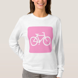Camiseta Sinal da bicicleta - rosa