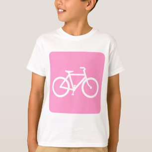 Camiseta Sinal da bicicleta - rosa
