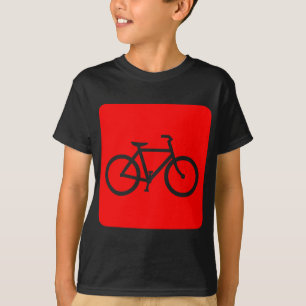 Camiseta Sinal da bicicleta - vermelho